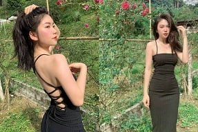 Горячий клип Le minh nguyet в ярком саду